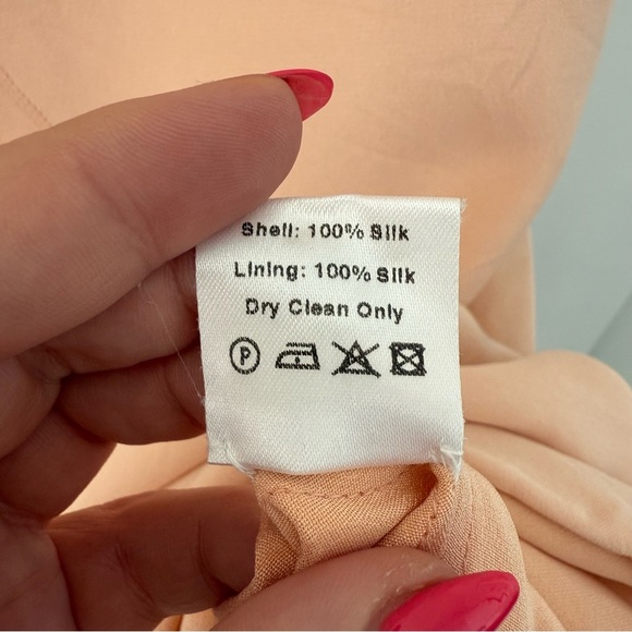 Emilio de la Morena powder pink silk cap sleeve midi dress - Small - Picture 6 of 6